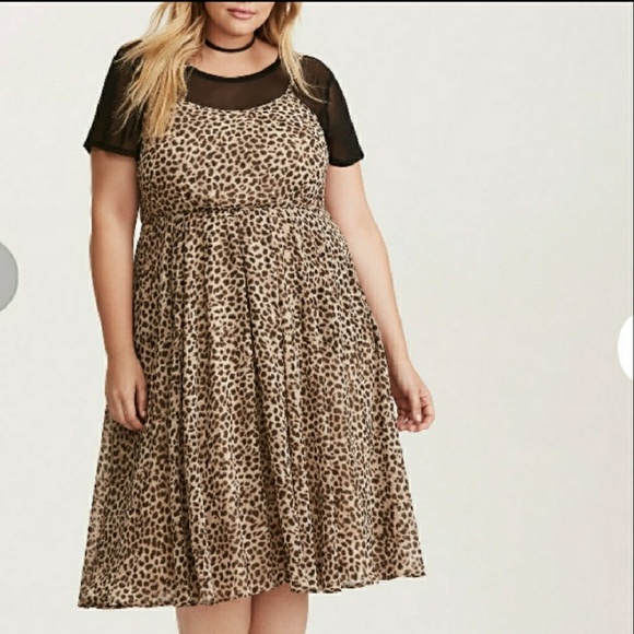 animal print chiffon dress